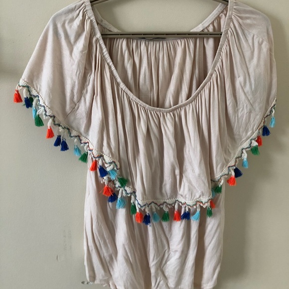 Cream off the shoulder tee - Picture 2 of 3